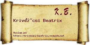 Krivácsi Beatrix névjegykártya